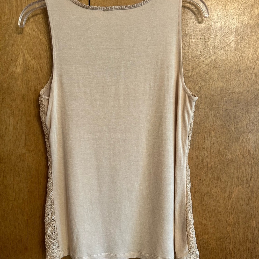 Emma James Beige Lace Tank Top - Picture 2 of 6